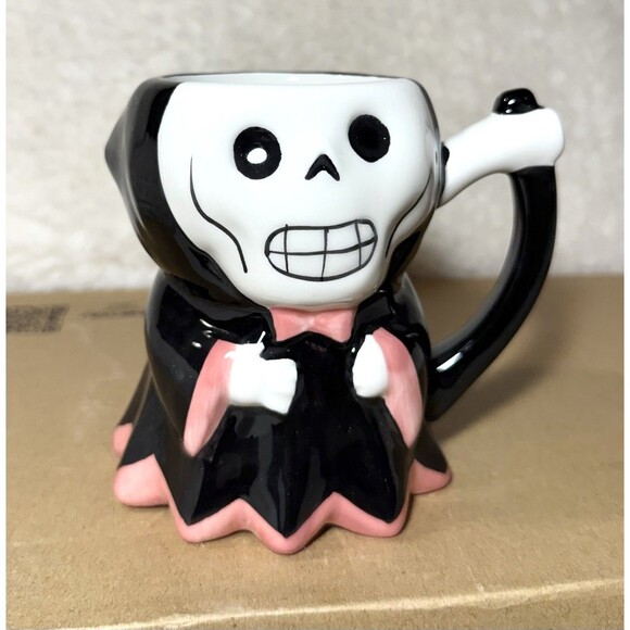 Grim Reaper Earthenware Figural Mug 14.57oz Halloween Hyde & Eek - Picture 6 of 9